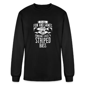 Striped Bass Fishing Gift Rockfish Lures - Men's Long Sleeve T-Shirt - black - Front