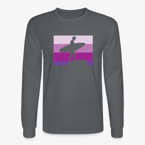 Surf Shadow Pink - Men's Long Sleeve T-Shirt