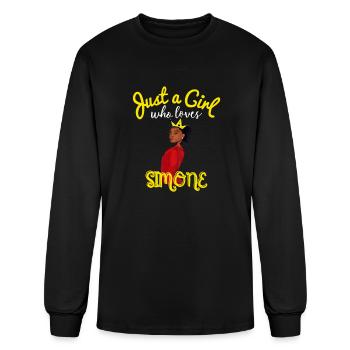 Gymnastic Biles Lover Just A Girl Who Loves Simone - Men's Long Sleeve T-Shirt - black - Front