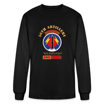 Army 56th Artillery Pershing w Svc Medals - Men's Long Sleeve T-Shirt - black - Front