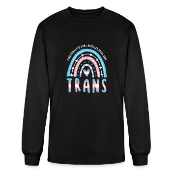 Trans Quote Trans Pride Transgender Rainbow - Men's Long Sleeve T-Shirt - black - Front