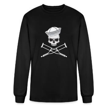 Jackass Sailor Skull and Crutches Logo - Men's Long Sleeve T-Shirt - black - Front