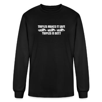Triples makes it safe triples is best - Men's Long Sleeve T-Shirt - black - Front