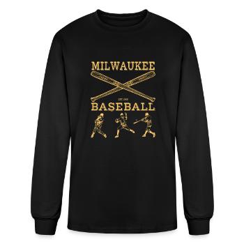 Vintage Milwaukee Baseball - Men's Long Sleeve T-Shirt - black - Front