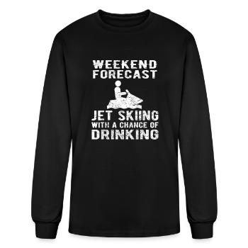 Jet Ski Funny Weekend Forecast Jet Skiing - Men's Long Sleeve T-Shirt - black - Front