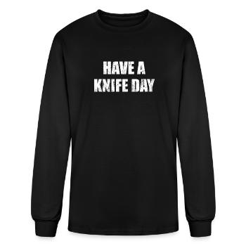 Have a knife day - Men's Long Sleeve T-Shirt - black - Front