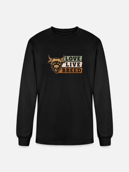 Scottish Highland Cattle Cow - Men's Long Sleeve T-Shirt - black