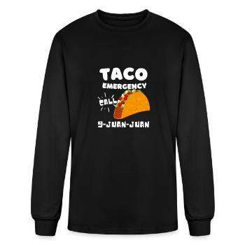 Taco Emergency Call 9 Juan Juan Funny - Men's Long Sleeve T-Shirt - black - Front
