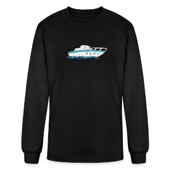 Motor boat design for motor boaters - Men's Long Sleeve T-Shirt - black - Front