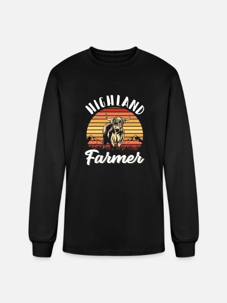 Scottish Highland Cattle Cow - Men's Long Sleeve T-Shirt - black
