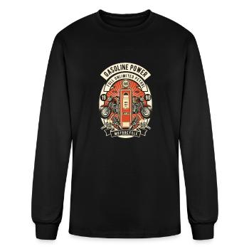 Gasoline Power Motorcycle Club - Men's Long Sleeve T-Shirt - black - Front