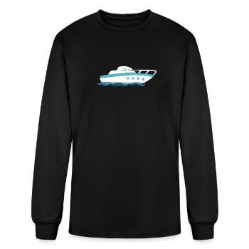 Motor boat design for motor boaters - Men's Long Sleeve T-Shirt - black - Front