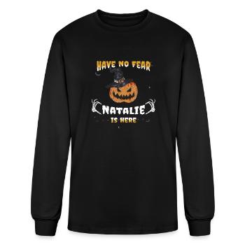 N’ayez pas peur, Natalie est là - Drôle Natalie - T-shirt à manches longues Homme - noir - Devant