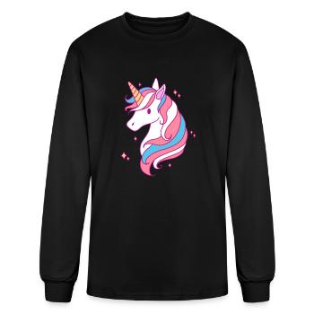 Trans Pride Unicorn LGBT Trans Ally - Men's Long Sleeve T-Shirt - black - Front