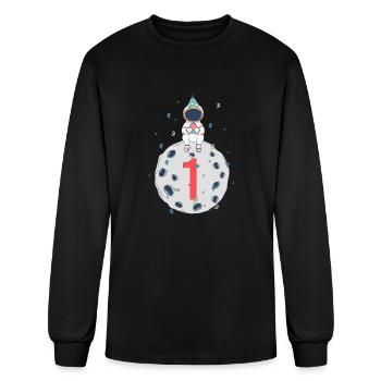 1st Birthday Space Birthday Party - Men's Long Sleeve T-Shirt - black - Front