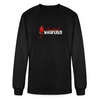 Cardinal Whisperer Northern Cardinal Bird Red Card - Men's Long Sleeve T-Shirt - black - Front