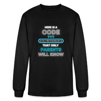Here Is A Code That Only Parents Will Know - Men's Long Sleeve T-Shirt - black - Front