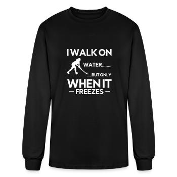 I walk on water, but only it freezes - Men's Long Sleeve T-Shirt - black - Front