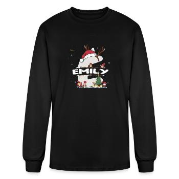 Emily Christmas - Emily Name funny Xmas - Men's Long Sleeve T-Shirt - black - Front