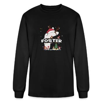 Foster Christmas - Foster Name funny Xmas - Men's Long Sleeve T-Shirt - black - Front