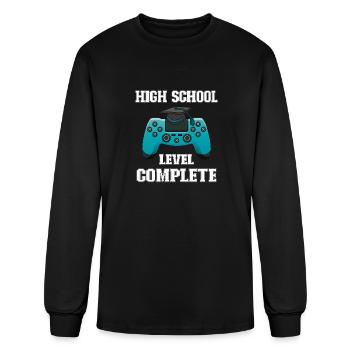 High School Level Complete - Men's Long Sleeve T-Shirt - black - Front