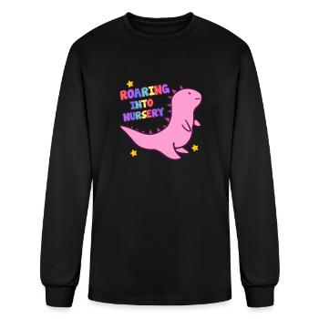 Roaring Into Nursery Cute Dinosaur Back To School - Men's Long Sleeve T-Shirt - black - Front