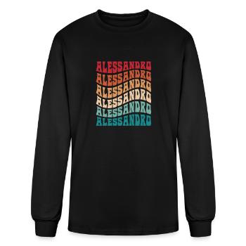 Funny Personalized Alessandro Name Themed Apparel - Men's Long Sleeve T-Shirt - black - Front