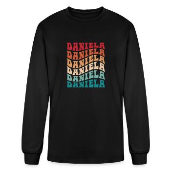 Funny Personalized Daniela Name Themed Apparel - Men's Long Sleeve T-Shirt - black - Front