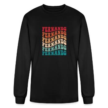 Funny Personalized Fernando Name Themed Apparel - Men's Long Sleeve T-Shirt - black - Front