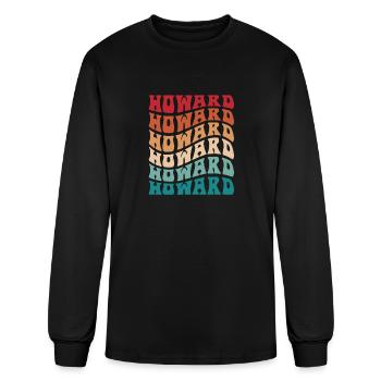 Funny Personalized Howard Name Themed Apparel - Men's Long Sleeve T-Shirt - black - Front