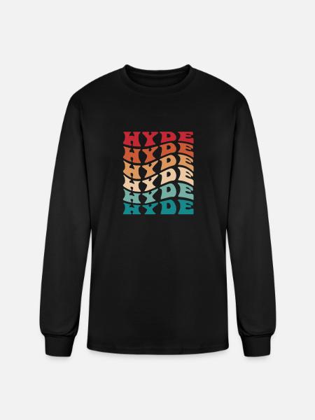 Funny Personalized Hyde Name Themed Apparel - Men's Long Sleeve T-Shirt - black