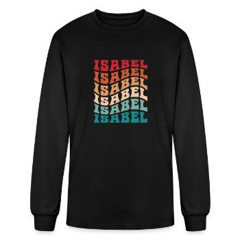 Funny Personalized Isabel Name Themed Apparel - Men's Long Sleeve T-Shirt - black - Front
