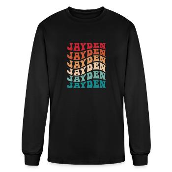 Funny Personalized Jayden Name Themed Apparel - Men's Long Sleeve T-Shirt - black - Front