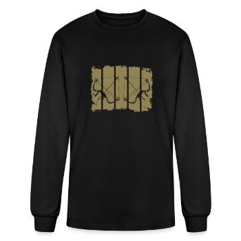 Arbalète à bandes rétro composites - T-shirt à manches longues Homme - noir - Devant