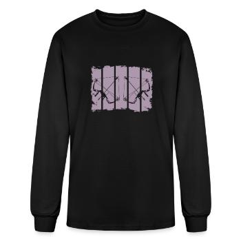 Arbalète à bandes rétro composites - T-shirt à manches longues Homme - noir - Devant