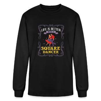 Square Dance Music Caller Lessons Dancer - Men's Long Sleeve T-Shirt - black - Front