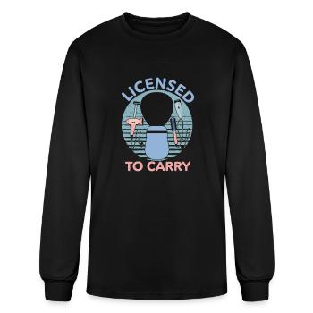 Barber Licensed to Carry Barber Hairdresser funny - Men's Long Sleeve T-Shirt - black - Front