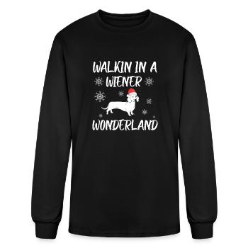 Christmas Dachshund Wiener Dog - Men's Long Sleeve T-Shirt - black - Front