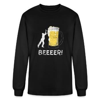 Beer Thirsty Zombie - Men's Long Sleeve T-Shirt - black - Front