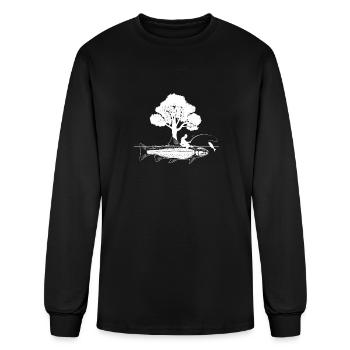 Drôle de pêcheur et de pêcheur - T-shirt à manches longues Homme - noir - Devant