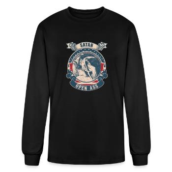 Satan open ass vintage - Men's Long Sleeve T-Shirt - black - Front