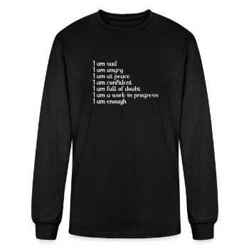 I am sad I am angry I am at peace I am confident I - Men's Long Sleeve T-Shirt - black - Front