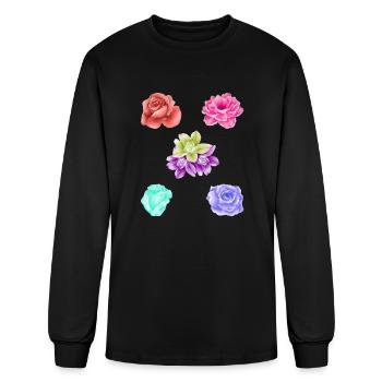 Watercolor Beautyfull Flowers pack - Men's Long Sleeve T-Shirt - black - Front