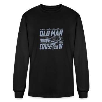 Arbalète Ne sous-estimez jamais un vieil homme - T-shirt à manches longues Homme - noir - Devant