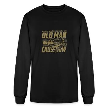 Arbalète Ne sous-estimez jamais un vieil homme - T-shirt à manches longues Homme - noir - Devant