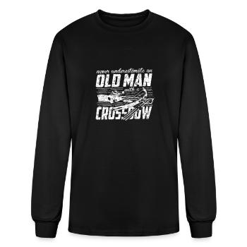 Arbalète Ne sous-estimez jamais un vieil homme - T-shirt à manches longues Homme - noir - Devant