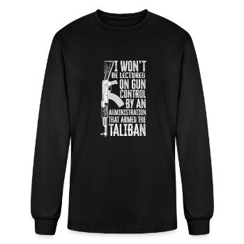 I Won't Be Lectured On Gun - Men's Long Sleeve T-Shirt - black - Front