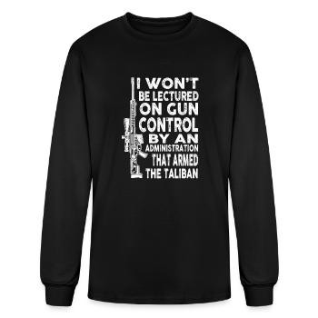 I Won't Be Lectured On Gun - Men's Long Sleeve T-Shirt - black - Front
