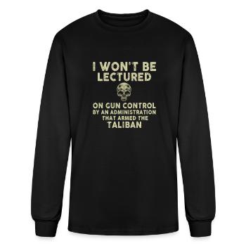 I Won't Be Lectured On Gun - Men's Long Sleeve T-Shirt - black - Front