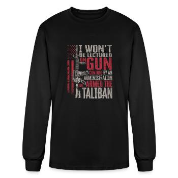 I Won't Be Lectured On Gun - Men's Long Sleeve T-Shirt - black - Front